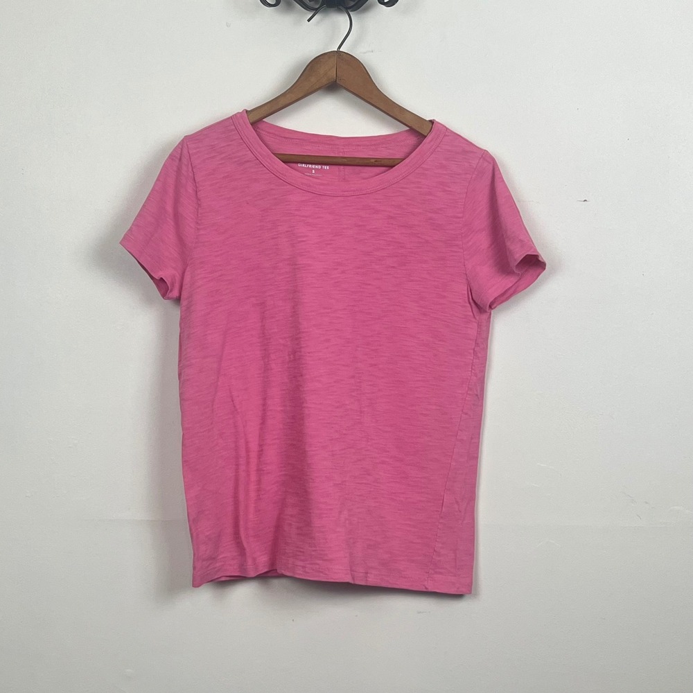 J.Crew Girlfriend Tee Pink Slub Knit Cotton Short Sleeve T-Shirt Womens Small